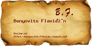 Benyovits Flavián névjegykártya